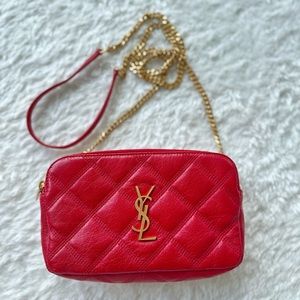 Ysl Becky double zip mini quilted lambskin bag